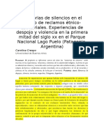 Memorias de Silencios en El Marco de Reclamos Étnico-territoriales.