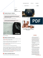 Operations Research - Definition Meaning Features Limitations