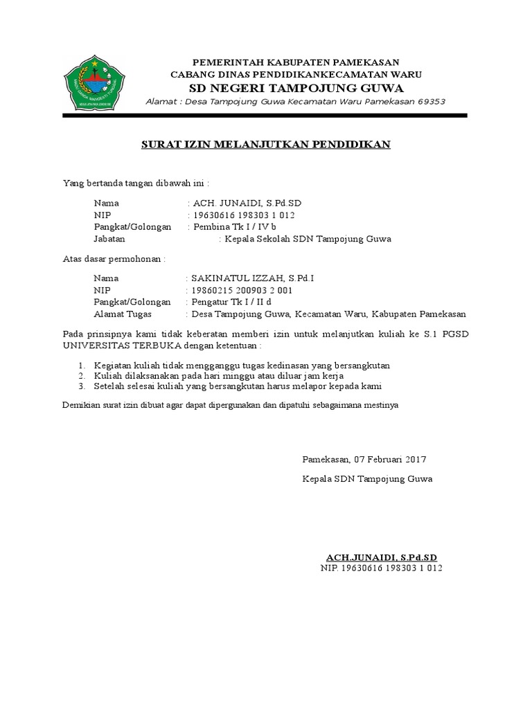 Download 71+ Contoh Surat Izin Sekolah Dasar Gratis