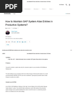 How To Maintain SAP System Alias Entries in Productive Systems - SAP Blogs