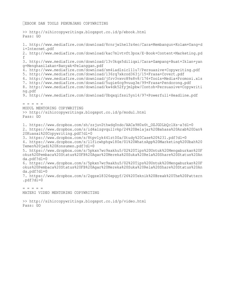 EBook Dan Tools Copywriting
