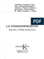 La Posmodernidad. Selección y prologo de hal  Foster.  Editorial Kairos séptima edición 2008