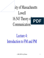 University of Massachusetts Lowell 16.543 Theory of Communication