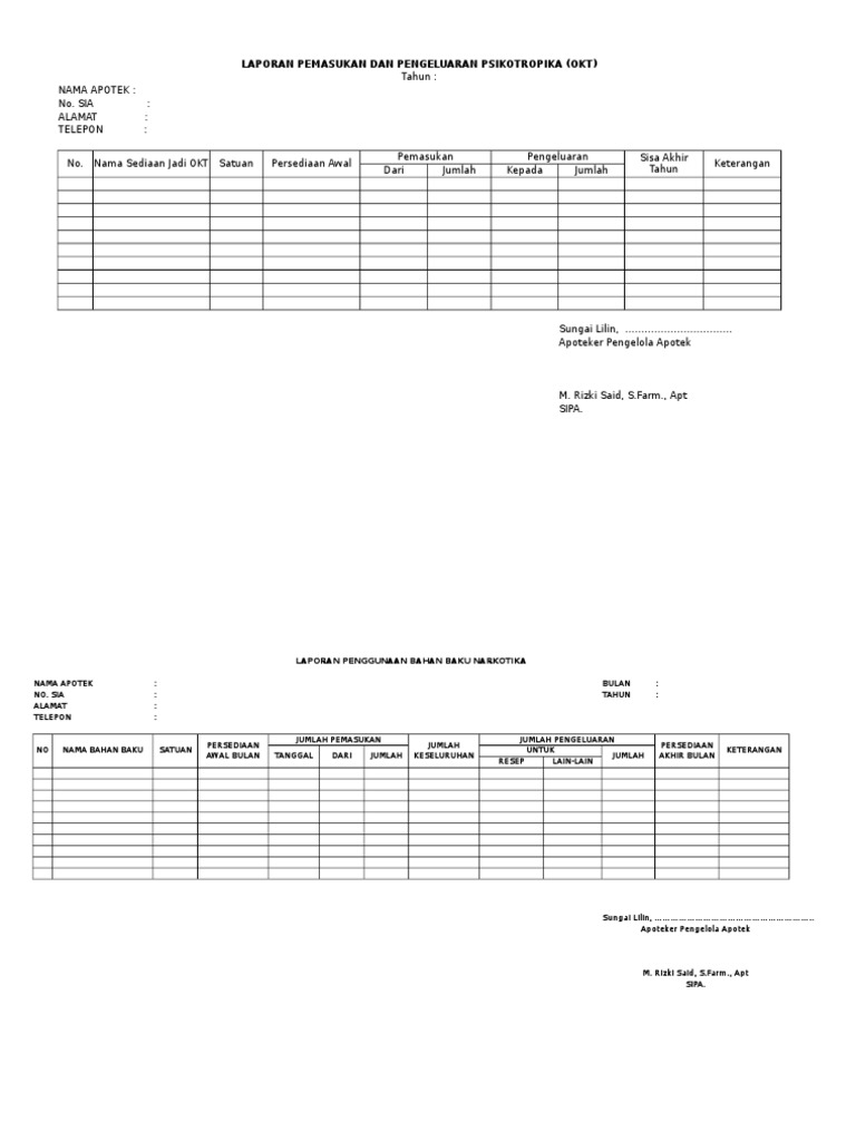Contoh Laporan Narkotika Dan Psikotropika Guru Paud