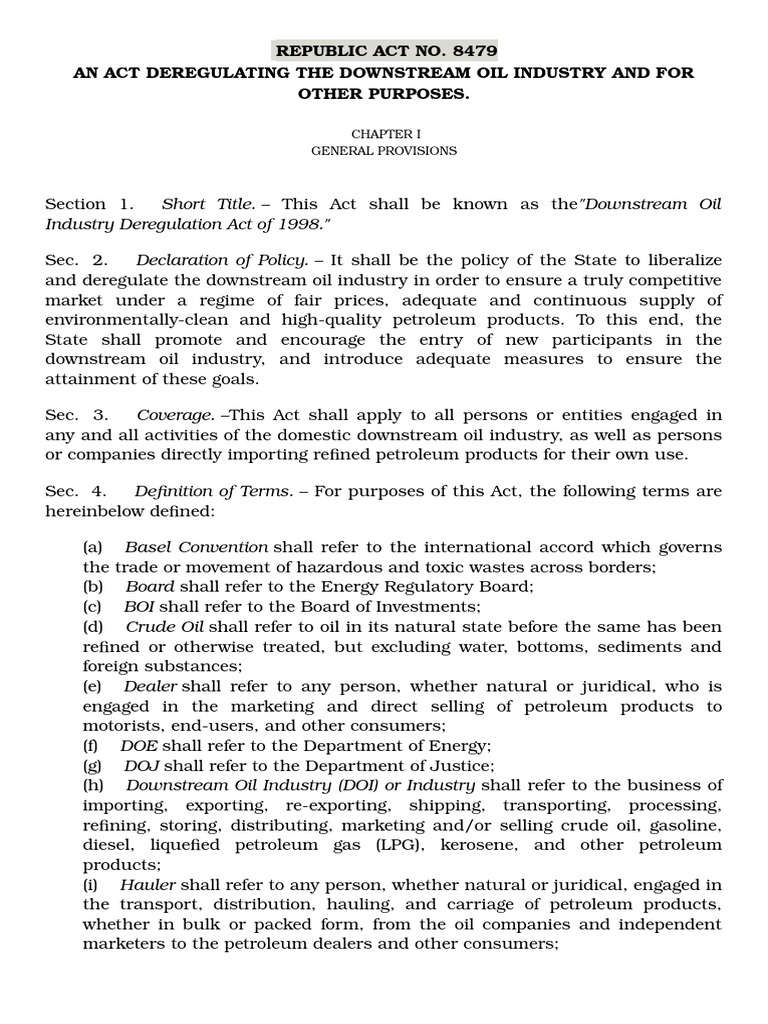 Oil Deregulation Law PDF Asphalt Petroleum