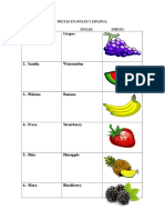 Frutas en Inglés y Español