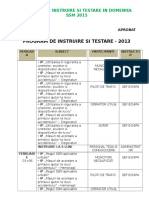 Program de Instruire Si Testare SSM - 2013