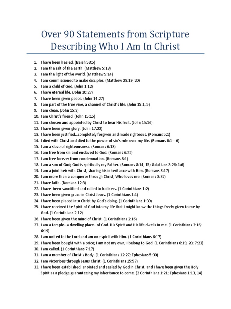 Who I Am in Christ | PDF | Epistle To The Colossians | Epistle To The ...