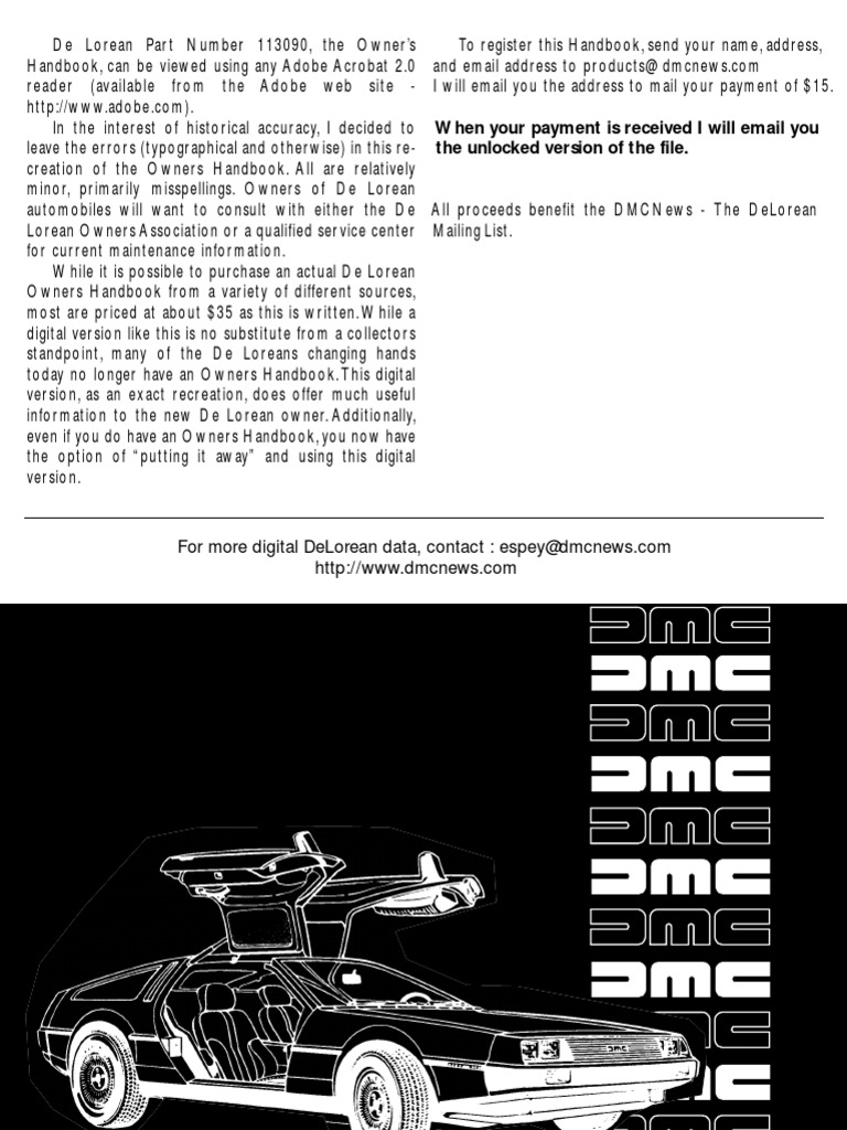 DeLorean Manual PDF Automatic Transmission Manual Transmission