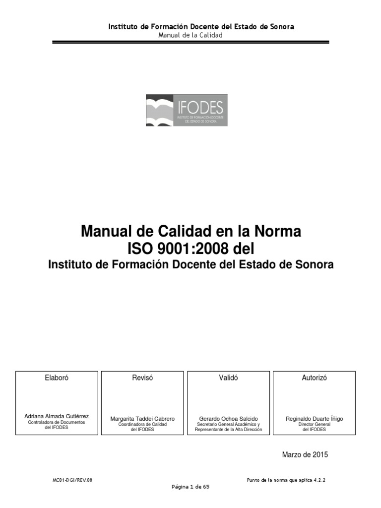 ISO 90012008 Manual_de_Calidad_2015.pdf Calidad Gestión de la calidad