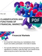 Classification and Functions of Financial Markets