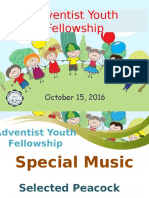 Adventist Youth Fellowship: October 15, 2016