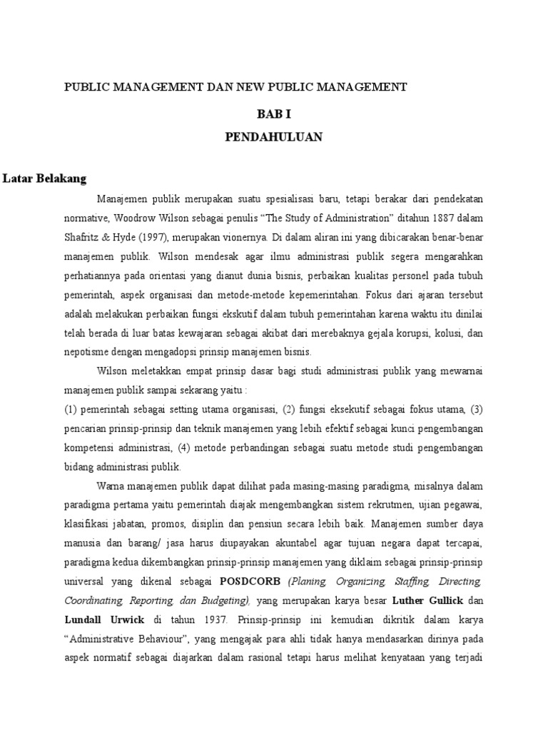 Public Management Dan New Public Management Pdf