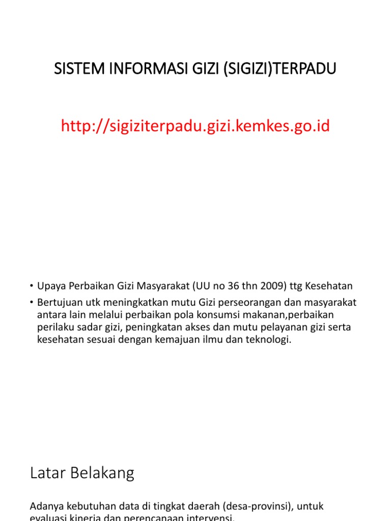 Sistem Informasi Gizi Terpadu