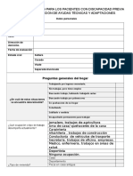 Tablilla de Encuesta para Los Pacientes Con Discapacidad para Previa A La Implementación de Ayudas Técnicas y Adaptaciones