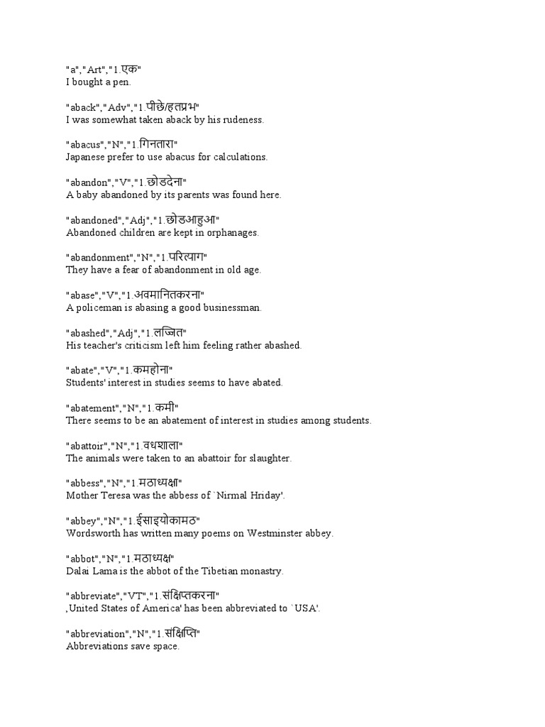 English Hindi Dictionary Adultery Adjective