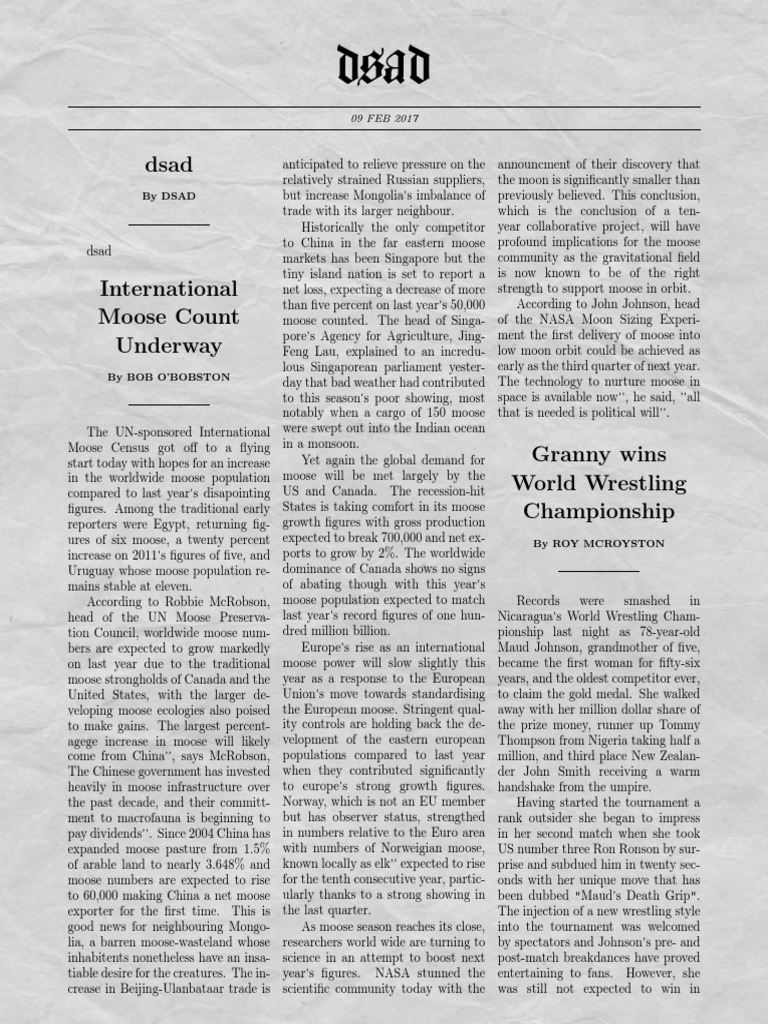Newspaper PDF Moose Moon