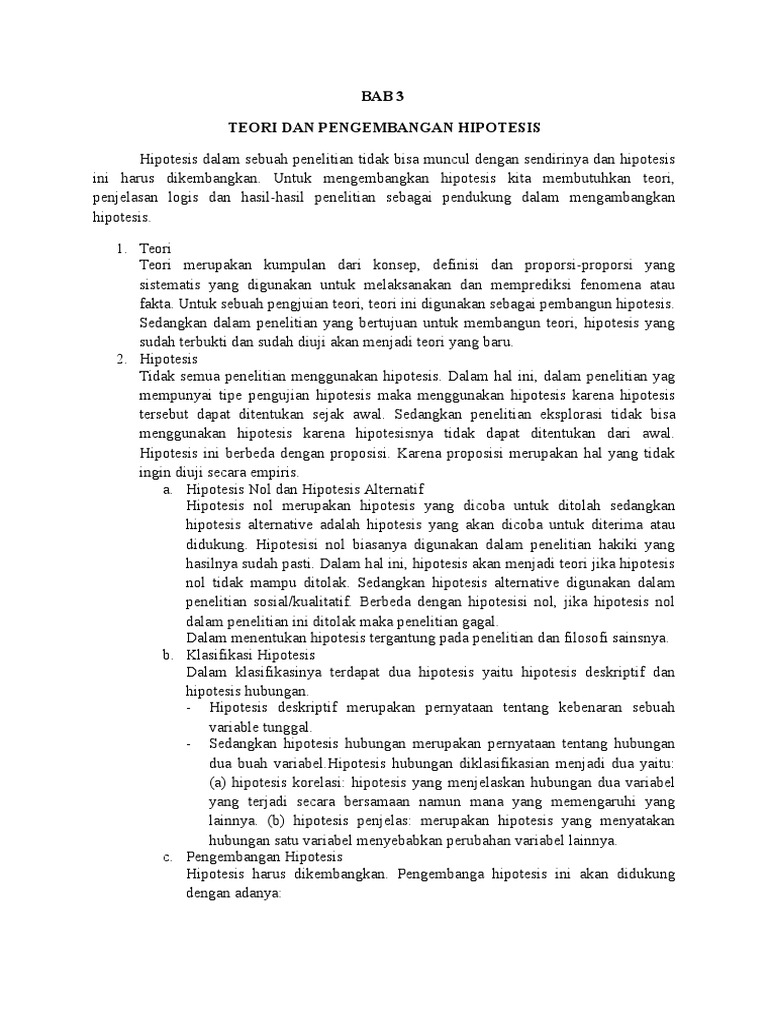 Bab 3 Teori Dan Pengembangan Hipotesis Pdf