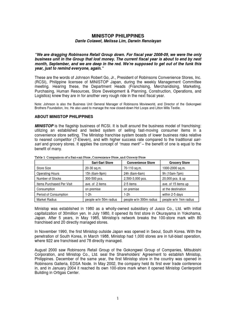 Competitive advantage of ministop picture