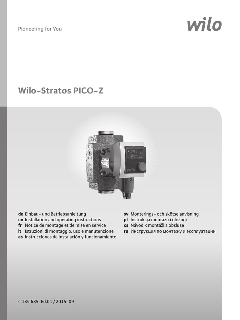Instrukcja Wilo Stratos PICO-Z 2014-09