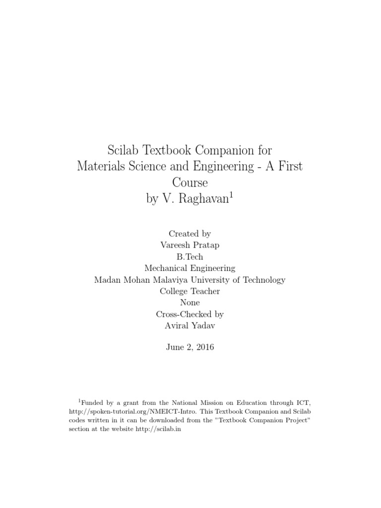 Materials Science and Engineering A First Course V. Raghavan PDF