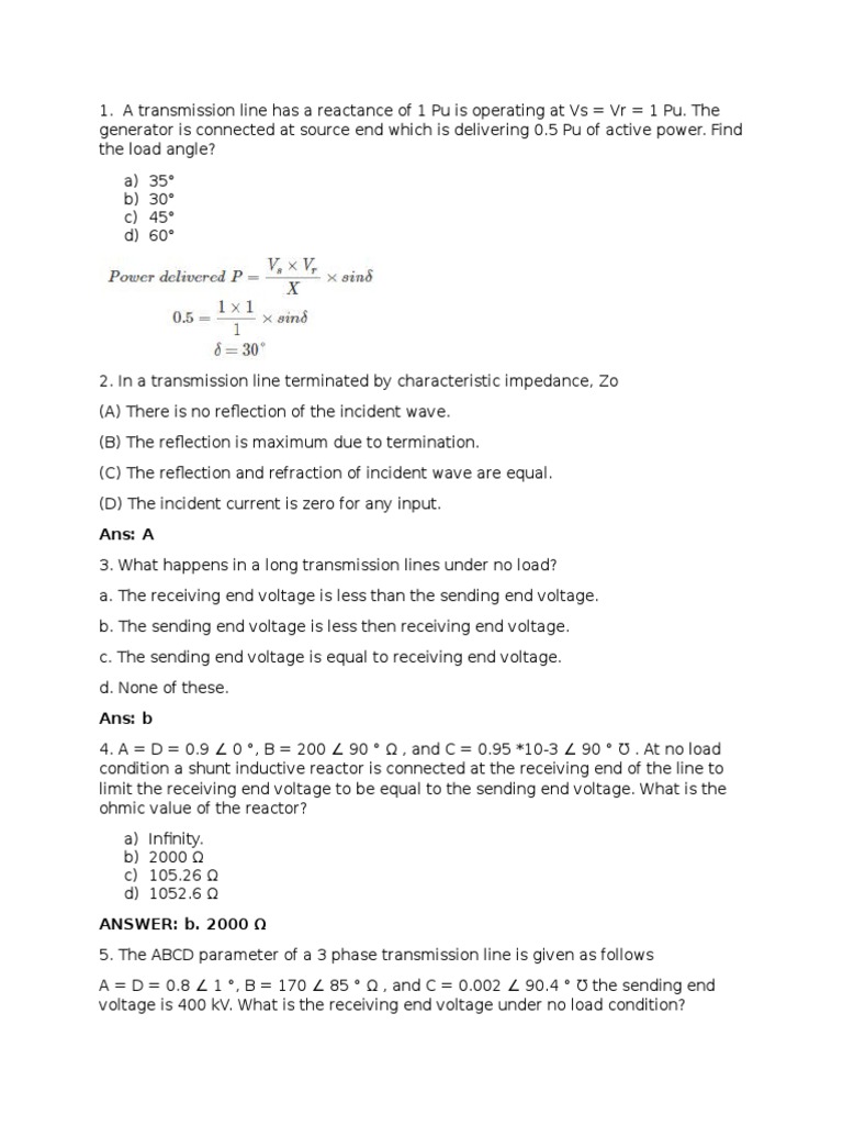 Power System Analysis Questions PDF