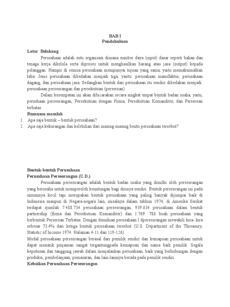 Bentukbentuk perusahaan