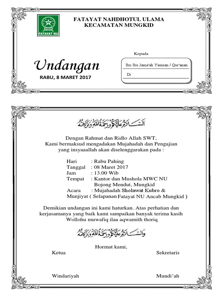 47+ Contoh Undangan Aqiqah Dan Selapan Gratis