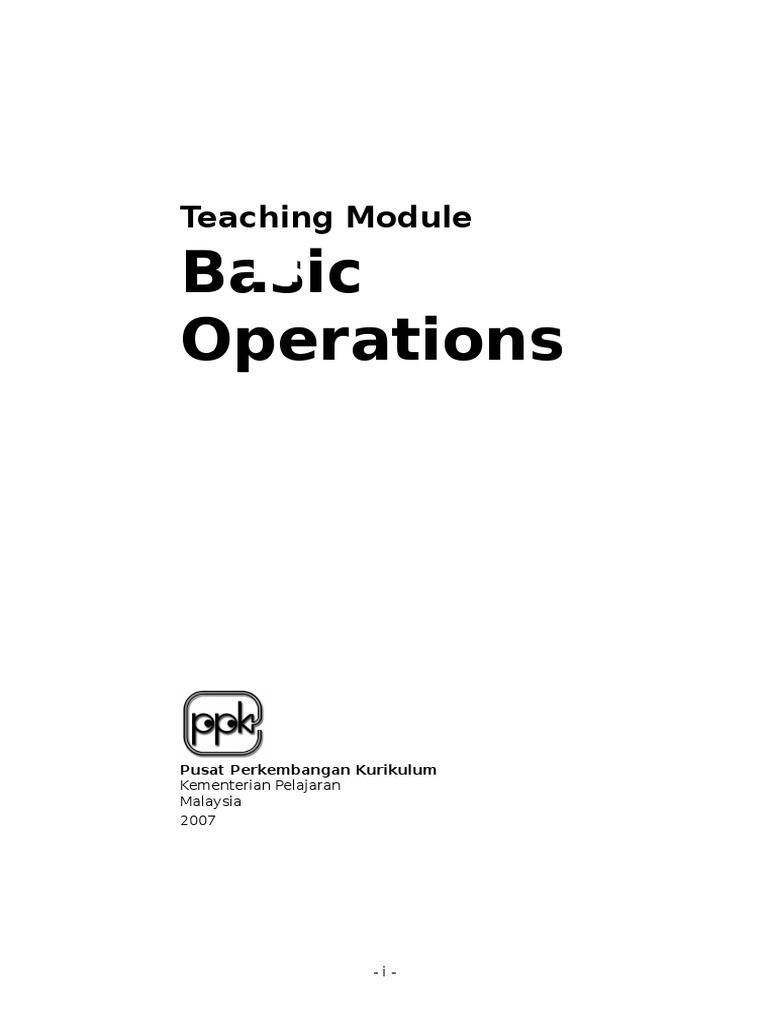 Basic Math Operations Teaching Module | PDF