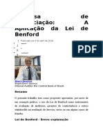 Despesa de Depreciação a Aplicação Da Lei de Benford