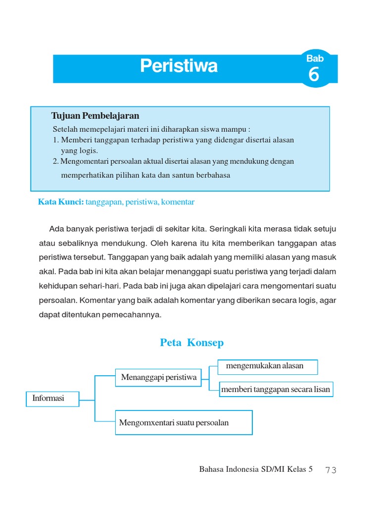 Bahasa Indonesia Sd Mi Kelas 5 Bab 6