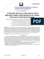 A Dynamic Resources Allocation by Data Migration Within Cloud Resources by Gossip Protocol in Cloud Environments