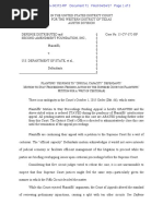 Defense Distributed v. Department of State - Response to Motion to Stay