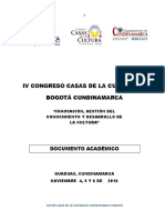 Documento Académico IV Congreso Casas de La Cultura