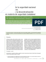 El Transito de La Seguridad Nacional A La Ciudadana. Los Retos de La Descentralización en Materia de Segu