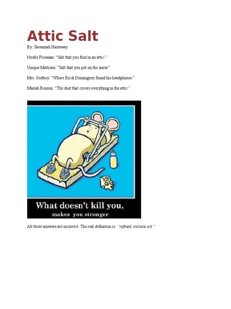 Defining Attic Salt: A Witty Insight | PDF