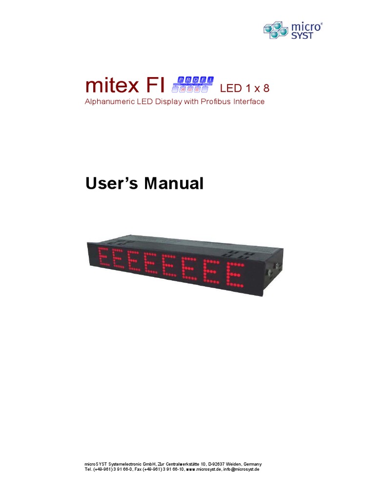 LED Display User Manual for Profibus | PDF | Parameter (Computer ...