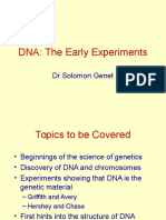 DNA: The Early Experiments: DR Solomon Genet