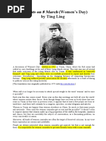 Ting Ling - (1975) Thoughts On 8 March (Women's Day)