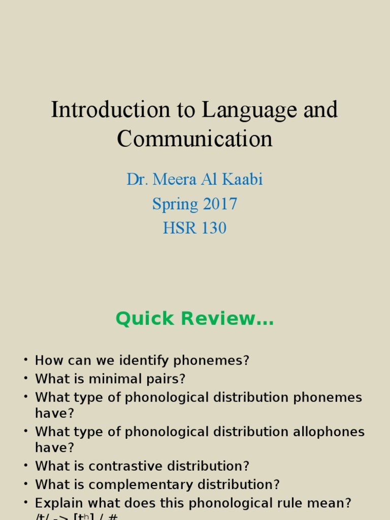 Language and Communication Basics | PDF | Word | Phonology