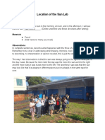 Location of The Sun Lab: Hypothesis