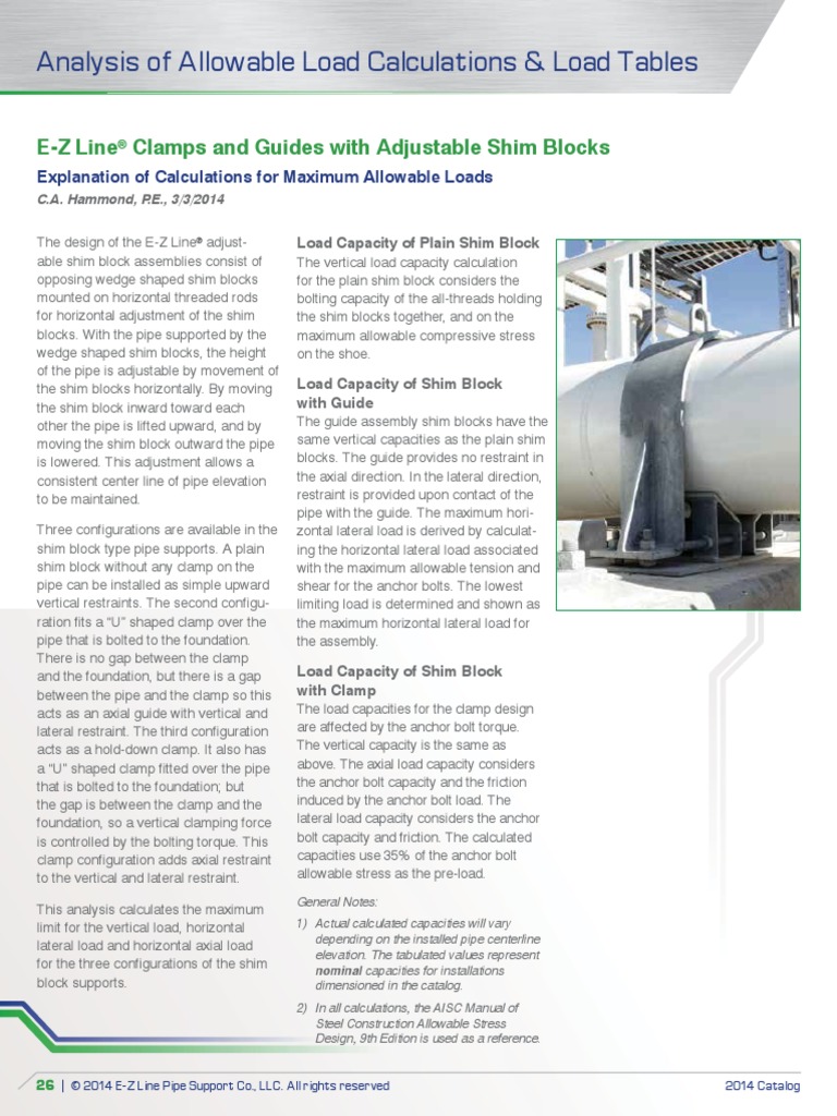EZLine Catalog 2014 R1 CSB Load Tables | PDF | Pipe (Fluid Conveyance ...