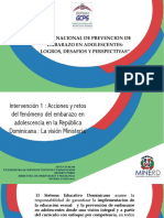 Acciones y Retos Del Fenómeno Del Embarazo en Adolescencia en La República Dominicana: La Visión Ministerial