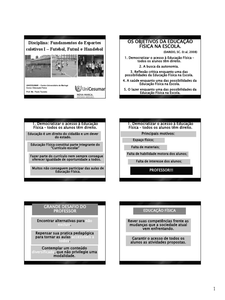 Objetivos Da Educação Fisica Na Escola | PDF | Educação Física | Lazer