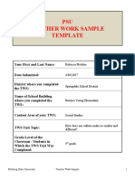 PSU Teacher Work Sample Template: Rebecca Fletcher