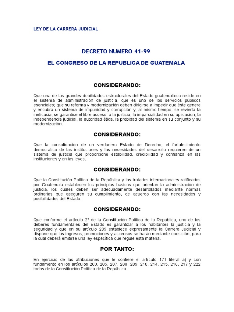 Ley de la Carrera Judicial en Guatemala | PDF | Juez | Jurisdicción