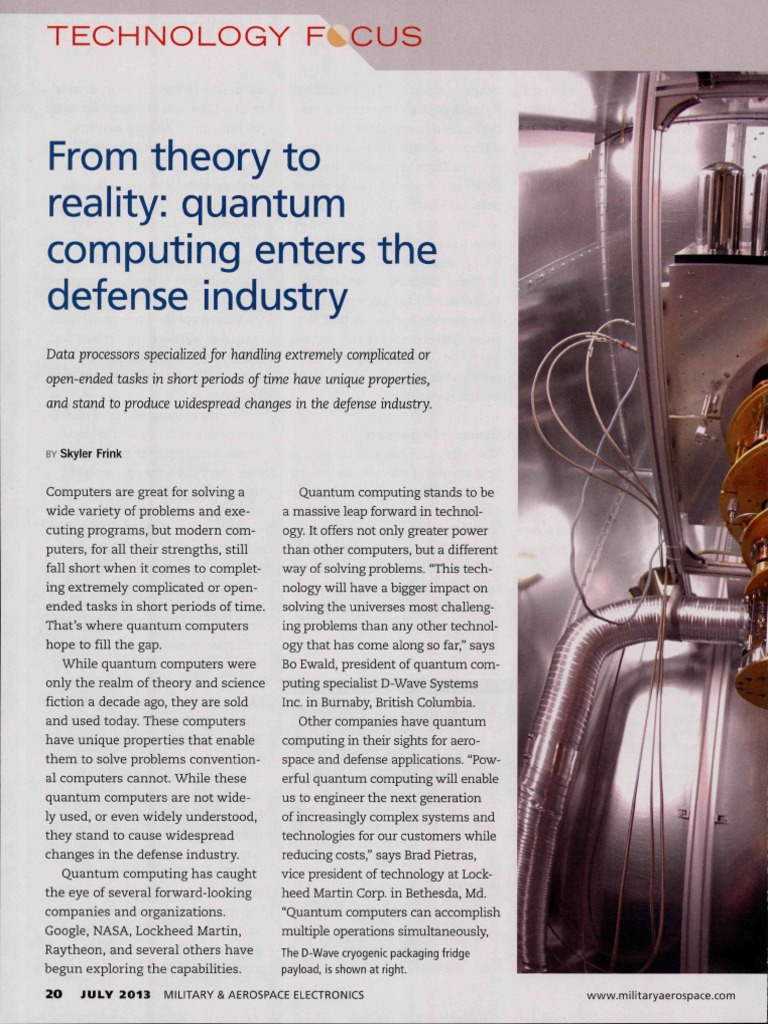 From Theory To Reality - Quantum Computing Enters The Defense Industry ...