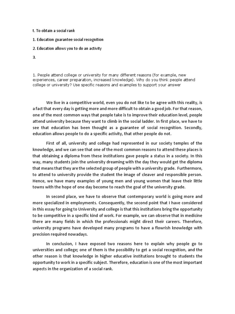 Reasons for Attending University | PDF | Homeschooling | Pedagogy