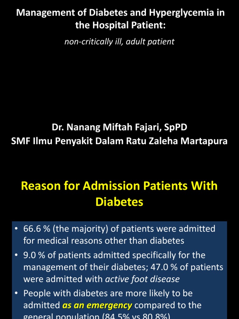 Management of Diabetes and Hyperglycemia in the Non-Critically Ill ...