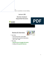 Lecture 10B Decision Analysis: Sequen1al Decisions: Review & Overview